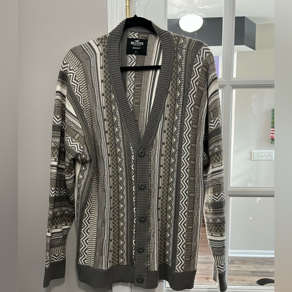 Hollister Other - Hollister Men's Multi-Pattern cotton blend Cardigan size L EUC